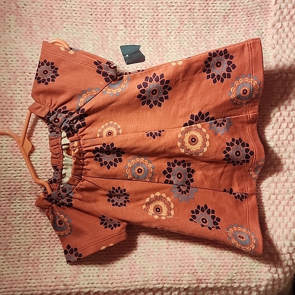 0-3 tea pink floral baby girl shirt